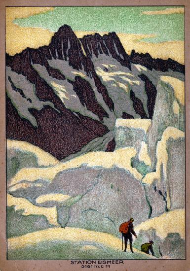 Le glacier de Grindelwald (Ischmeer) dans les Alpes suisses. vers 1920-30