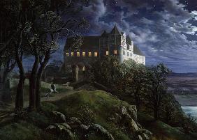 Burg Scharfenberg bei Nacht