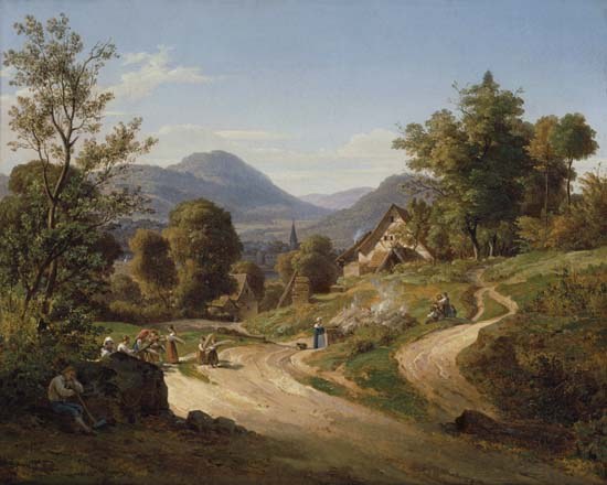 Blick von Kleingemünd auf Neckargemünd bei Heidelberg von Ernst Fries