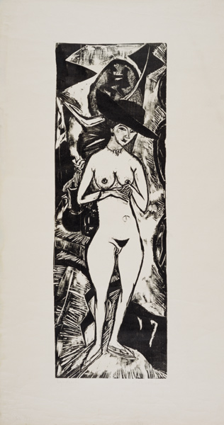 Akt mit schwarzem Hut von Ernst Ludwig Kirchner
