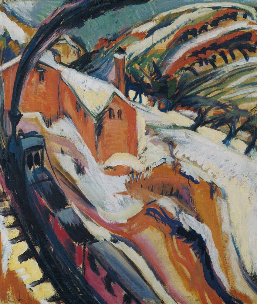 Bahnhof von Königstein im Schnee von Ernst Ludwig Kirchner