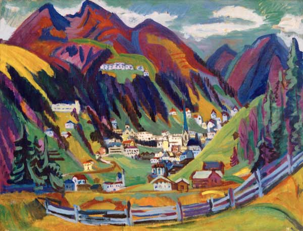 Blick auf Davos von Ernst Ludwig Kirchner