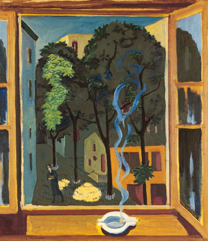 Hof mit Sonnenstrahlen von Ernst Ludwig Kirchner