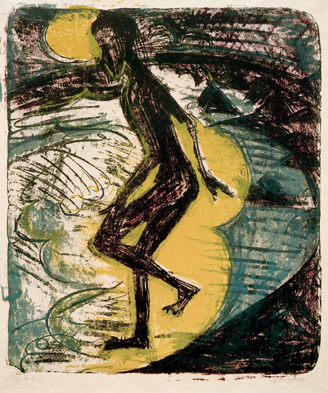 Ins Meer steigender Mann von Ernst Ludwig Kirchner