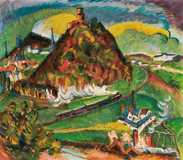 Königstein mit Eisenbahn von Ernst Ludwig Kirchner