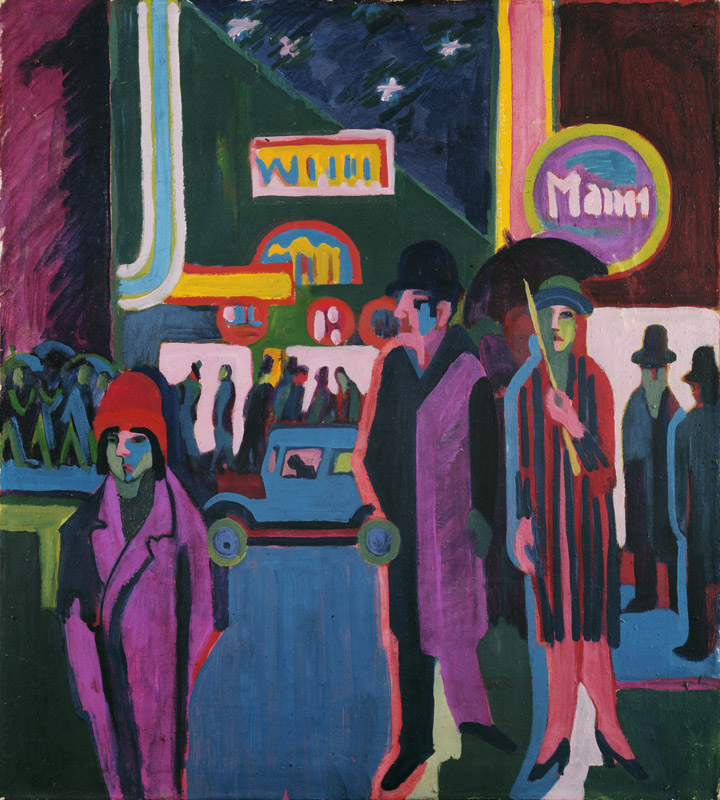 Straßenszene bei Nacht von Ernst Ludwig Kirchner