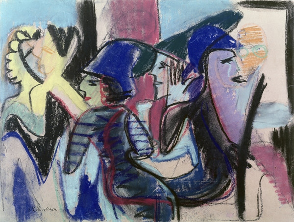 Fünf Gäste im Café von Ernst Ludwig Kirchner
