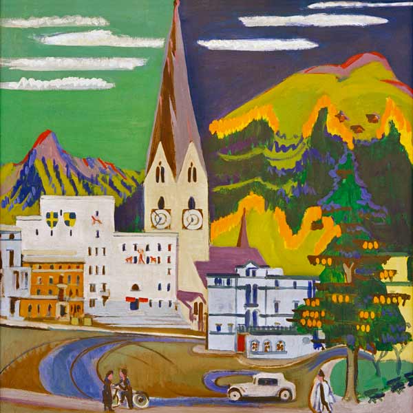 Rathaus Davos Platz von Ernst Ludwig Kirchner