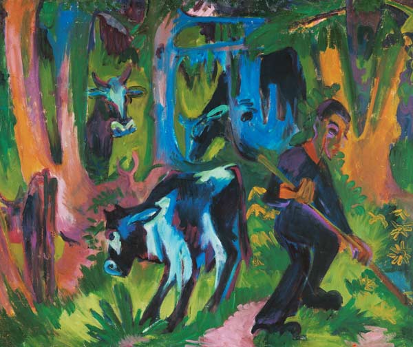 Kühe im Walde von Ernst Ludwig Kirchner