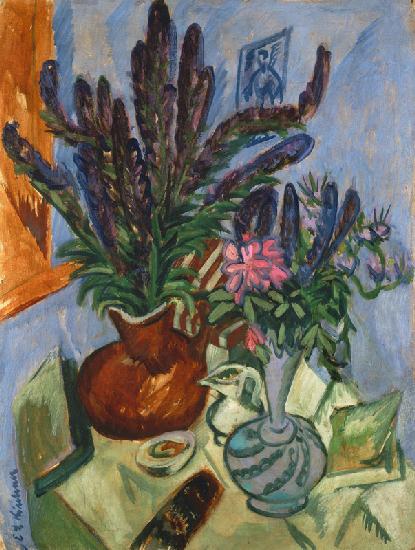 Stillleben mit Blumenvasen