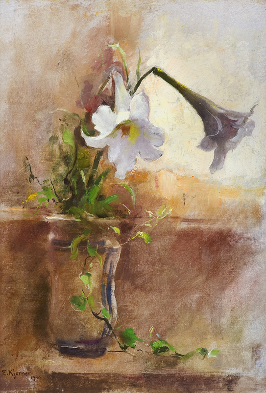 Stillleben mit weißer Lilie von Esther Kjerner