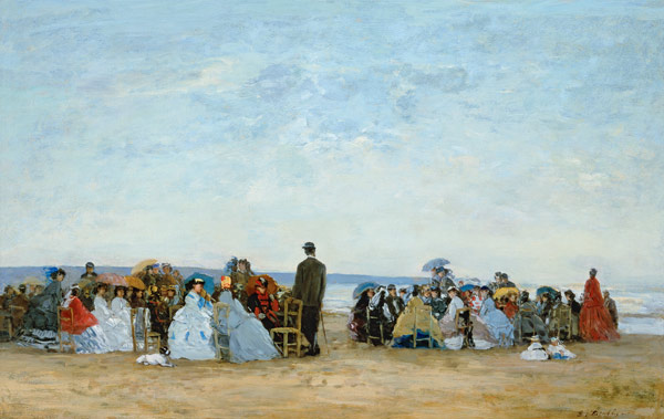 Beach Scene near Trouville von Eugène Boudin