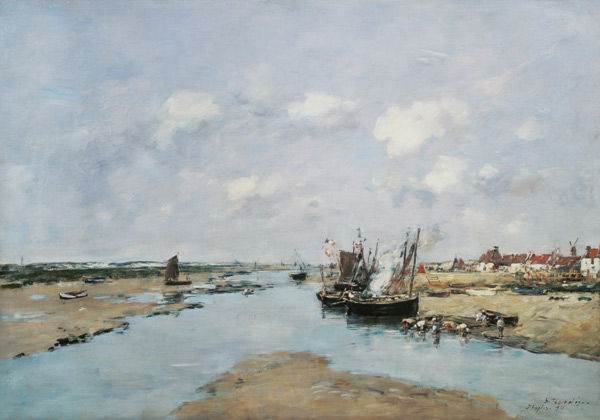 Bei Ebbe in Etaples von Eugène Boudin