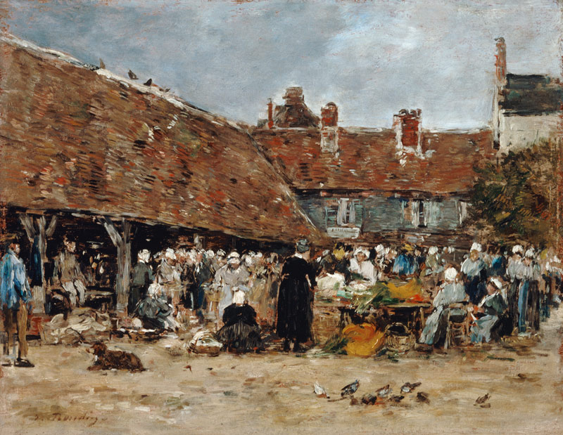Markttag in Trouville von Eugène Boudin