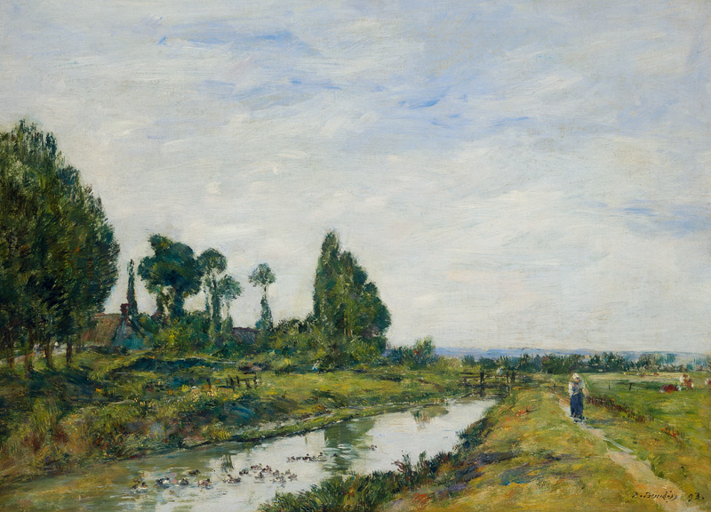 Kleiner Kanal bei Quilleboeuf von Eugène Boudin
