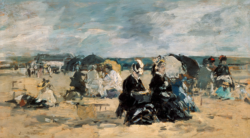 Strandszene in Trouville von Eugène Boudin