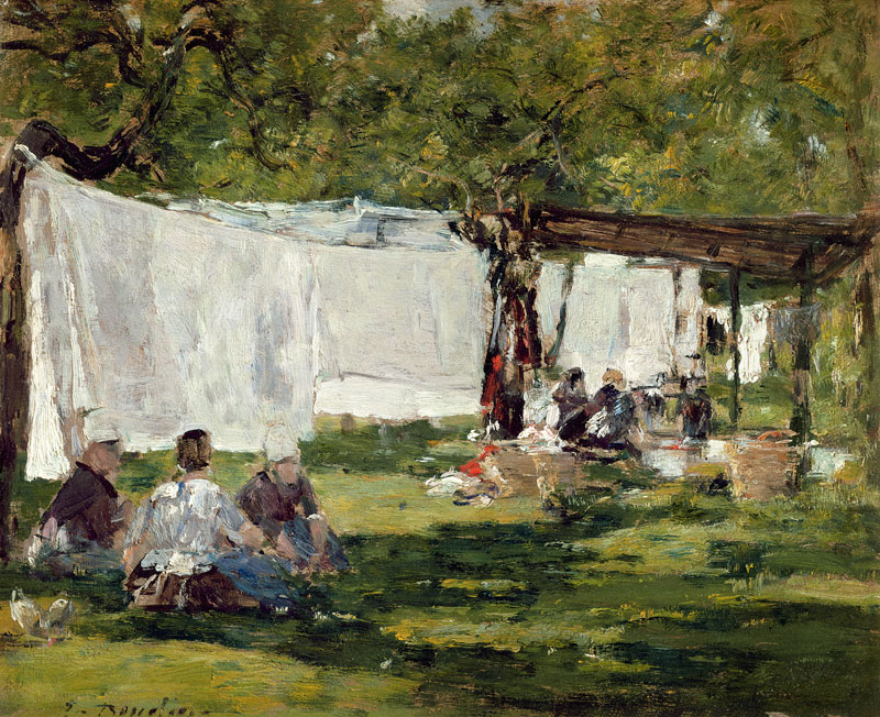 The Laundry at Collise St. Simeon von Eugène Boudin