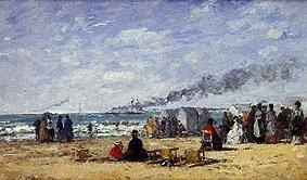 Strandleben in Trouville von Eugène Boudin