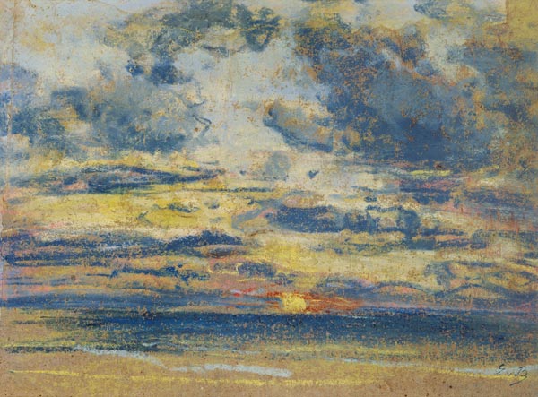 Study of the Sky with Setting Sun von Eugène Boudin