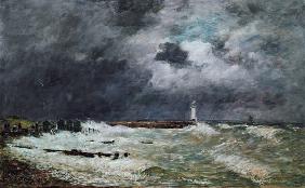 Sturm an der Küste bei Le Havre