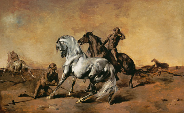 Reiter-Szene in einer Wüste von Eugène Fromentin