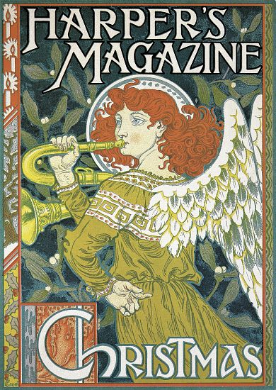 Poster advertising a Christmas issue of 'Harper's Magazine' von Eugene Grasset