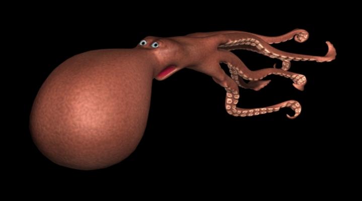 3D Comic Tintenfisch von Fabian Kerbusch