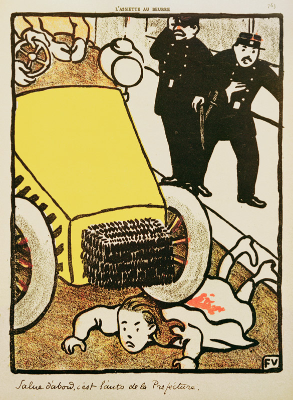 Salue d’abord, c’est la voiture de la préfecture! (Grüß erst mal, das ist der Wagen der Präfektur) von Felix Vallotton