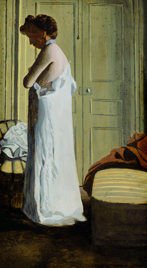 Nude in an Interior, Woman Removing her Shirt von Felix Vallotton
