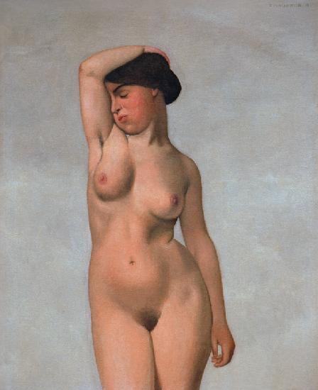 Female nude with raised arm