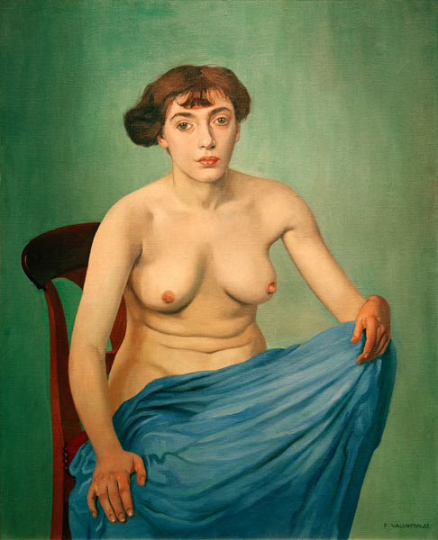 Torso mit blauem Tuch von Felix Vallotton
