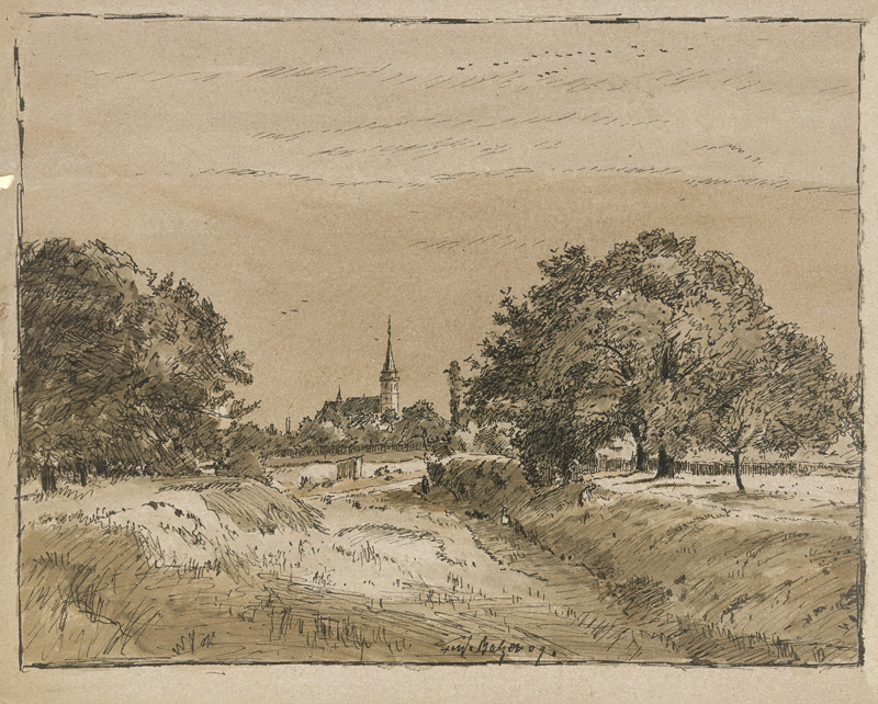 Blick auf die Kirche in Oberursel von Ferdinand Balzer