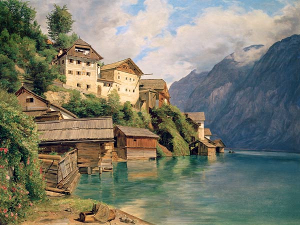 Ansicht von Hallstatt /Gem.v.Waldmüller von Ferdinand Georg Waldmüller