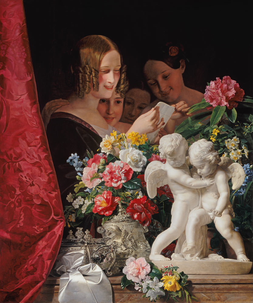 Junge Mädchen, einen Brief lesend. von Ferdinand Georg Waldmüller