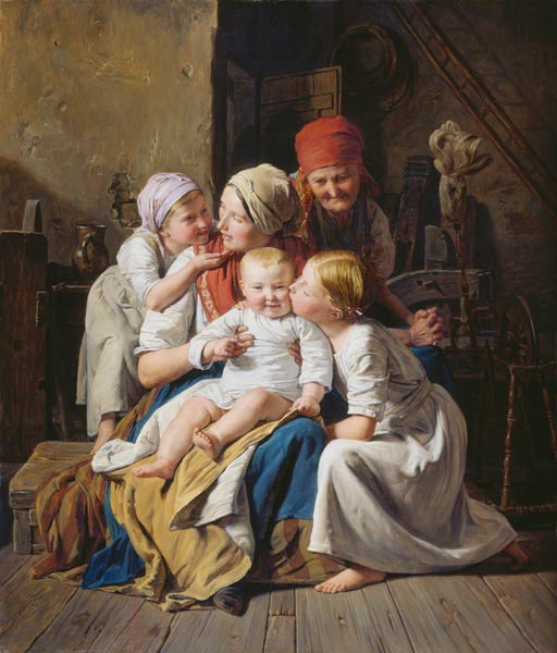 Großmutterfreuden von Ferdinand Georg Waldmüller