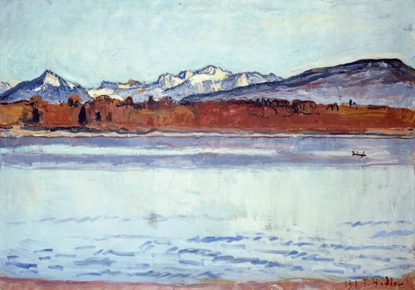 Die schneebedeckte Montblanc-Kette von Ferdinand Hodler