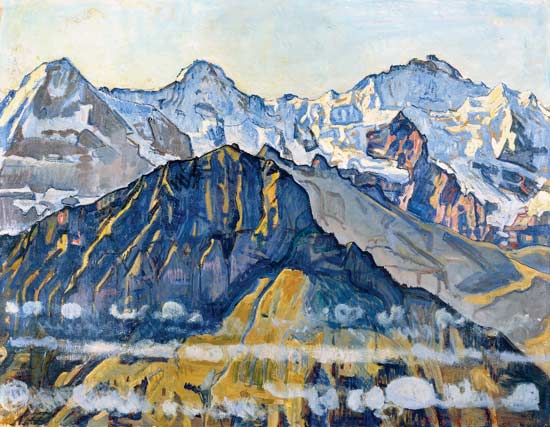 Eiger, Mönch und Jungfrau in der Sonne von Ferdinand Hodler