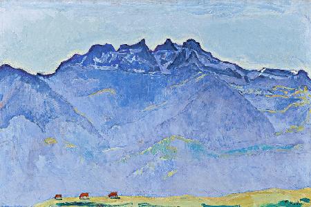 Die Dents du Midi von Champéry aus 1916