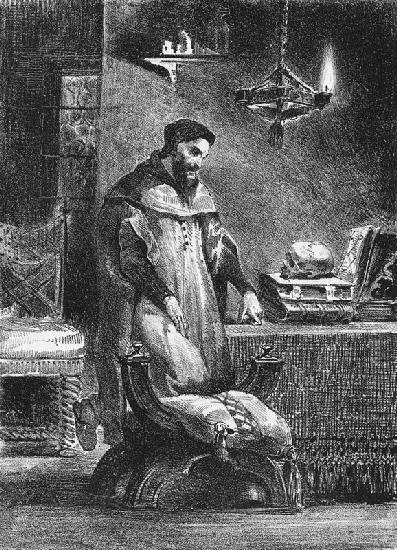 Faust in his Study, from Goethe's Faust, 1828, (illustration)
