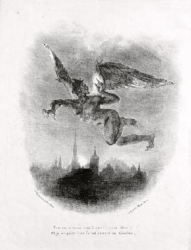 Mephisto im Flug. Illustration zu Goethes Faust
