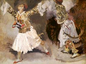 Two Greek Soldiers Dancing (Study of Soliote Dress)