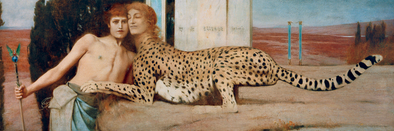 Die Sphinx (auch: Die Kunst, oder: Die Zärtlichkeit) von Fernand Khnopff