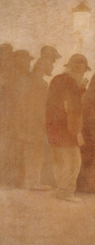 The Mouthful of Bread, Waiting in Line, study for 'Charity' von Fernand Pelez