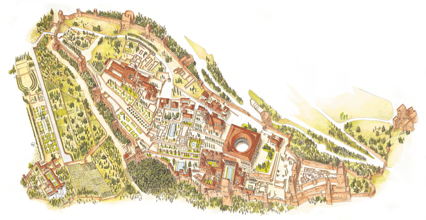 Alhambra, Granada, Spain. Aerial view von Fernando Aznar Cenamor
