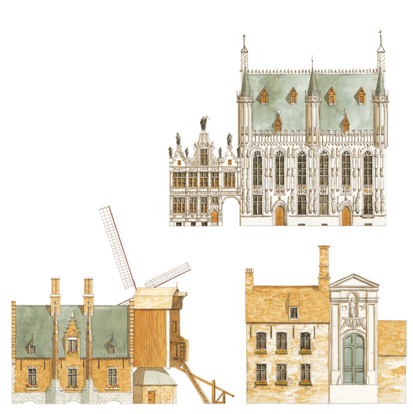Bruges, Belgium. Town hall and traditional houses von Fernando Aznar Cenamor