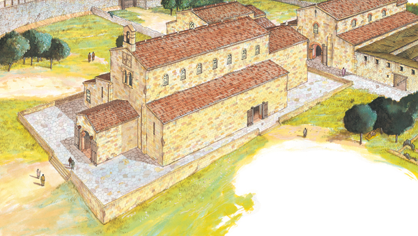 Santiago de Compostela, 9th century Shrine. Reconstruction. Spain von Fernando Aznar Cenamor