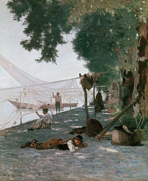 F.Bocion, Netze und Fischer von F.L.D. Bocion