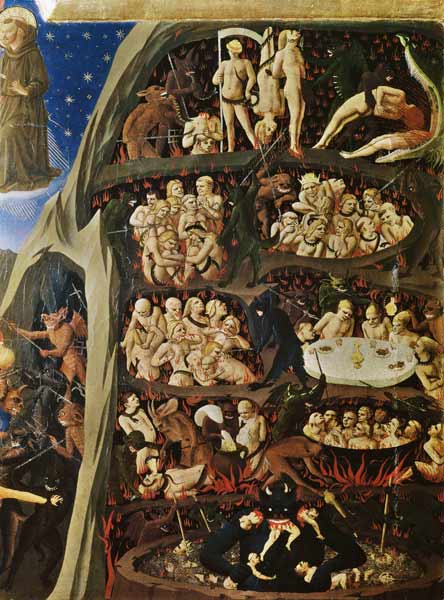 The Last Judgement, detail of Hell von Fra Beato Angelico