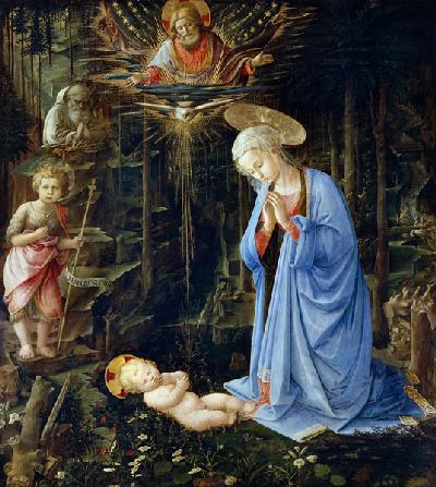 Maria das Kind verehrend (Die Anbetung im Walde)