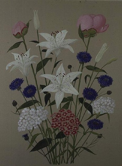 Lilies, Cornflowers, Sweet Williams  von Frances  Buckland